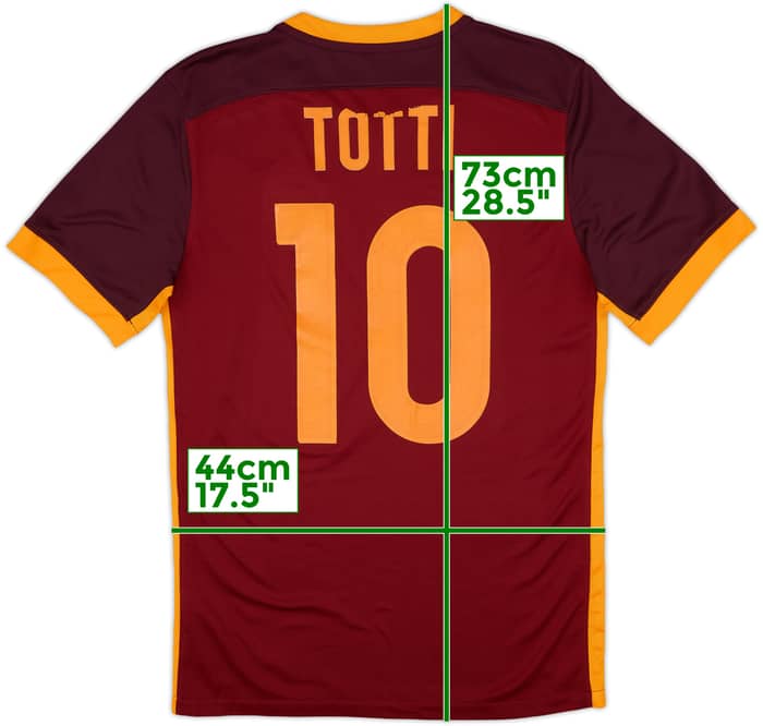 2015-16 Roma Home Shirt Totti #10 - 5/10 - (S)