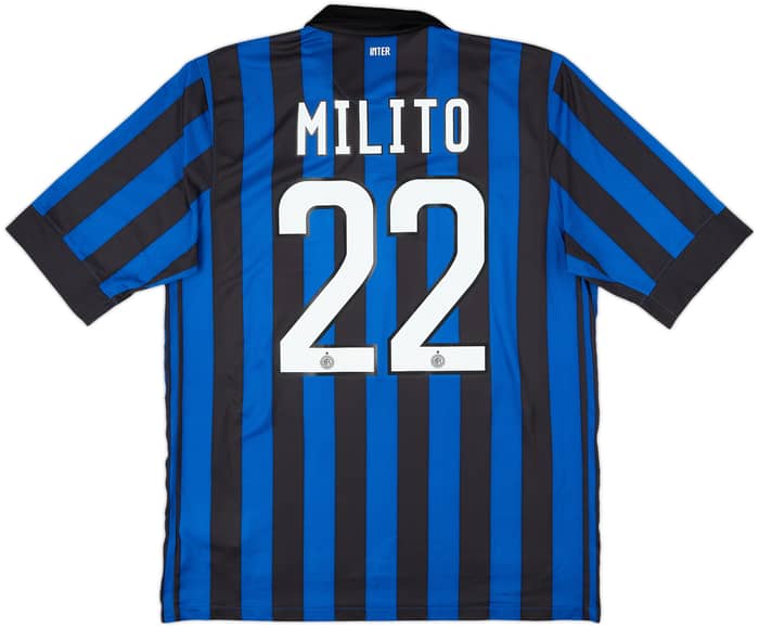 2011-12 Inter Milan Home Shirt Milito #22 - 8/10 - (L)