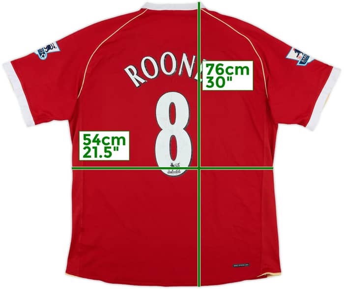 2006-07 Manchester United Home Shirt Rooney #8 - 6/10 - (L)