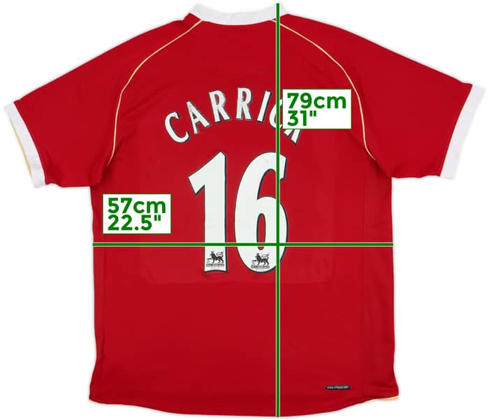 2006-07 Manchester United Home Shirt Carrick #16 - 6/10 - (L)