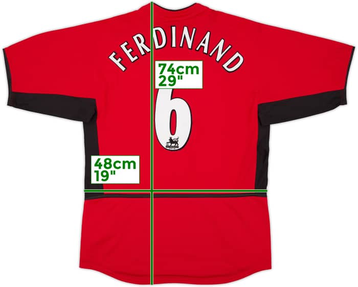 2002-04 Manchester United Home Shirt Ferdinand #6 - 8/10 - (S)