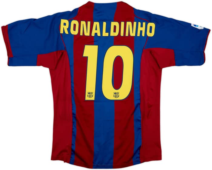 2004-05 Barcelona Home Shirt Ronaldinho #10 - 8/10 - (M)