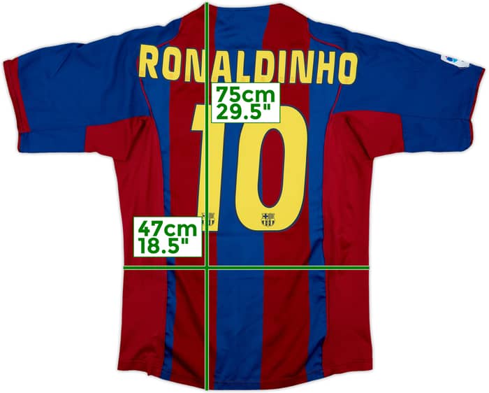 2004-05 Barcelona Home Shirt Ronaldinho #10 - 8/10 - (M)