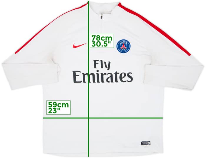 2016-17 Paris Saint-Germain Nike 1/4 Zip Training Top - 7/10 - (XL)