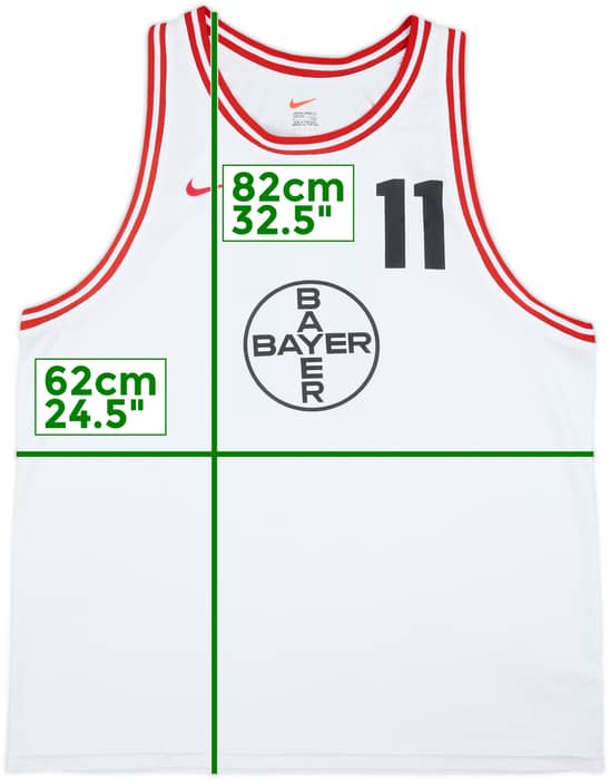 1998-99 Bayer Leverkusen Nike Basketball Jersey #11 - 8/10 - (XXL)