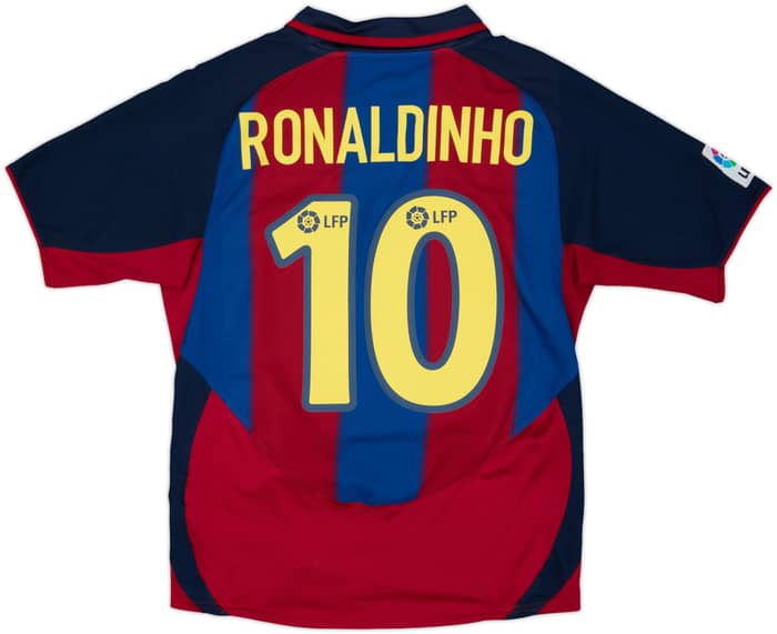 2003-04 Barcelona Home Shirt Ronaldinho #10 - 7/10 - (S)