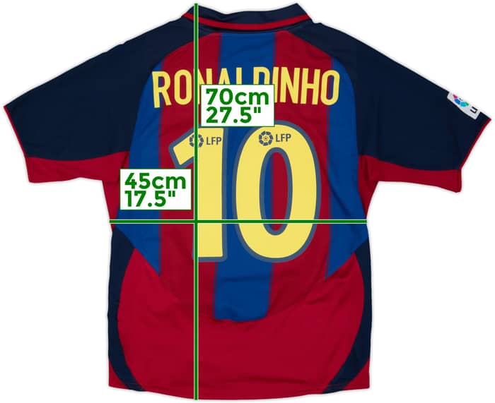 2003-04 Barcelona Home Shirt Ronaldinho #10 - 7/10 - (S)