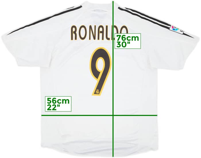 2004-05 Real Madrid Home Shirt Ronaldo #9 - 8/10 - (L)
