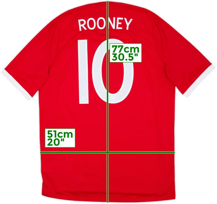 2010-11 England Away Shirt Rooney #10 (L)
