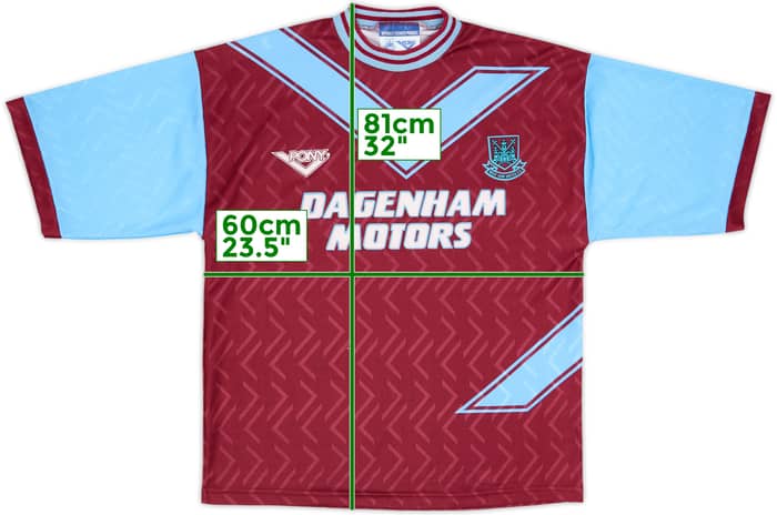 1993-95 West Ham Home Shirt - 8/10 - (L)