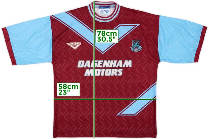 1993-95 West Ham Home Shirt - 8/10 - (XXL)