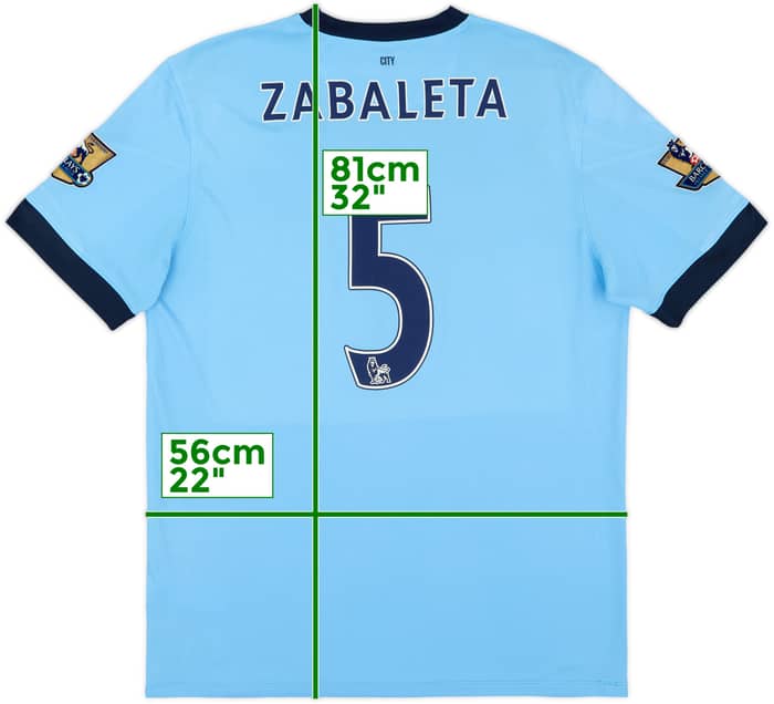 2014-15 Manchester City Home Shirt Zabaleta #5 - 8/10 - (XL)