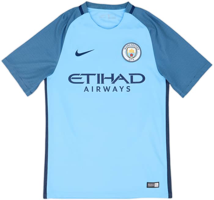 2016-17 Manchester City Home Shirt Kun Aguero #10 - 8/10 - (S)