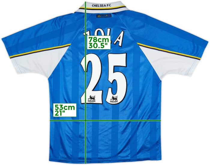 1997-99 Chelsea Home Shirt Zola #25 - 8/10 - (XL)