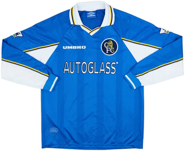 1997-99 Chelsea Home L/S Shirt Flo #19 - 8/10 - (L)