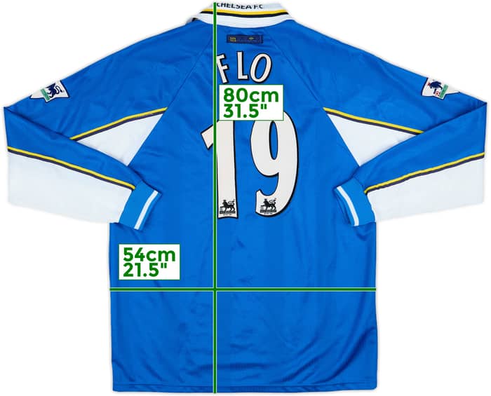 1997-99 Chelsea Home L/S Shirt Flo #19 - 8/10 - (L)