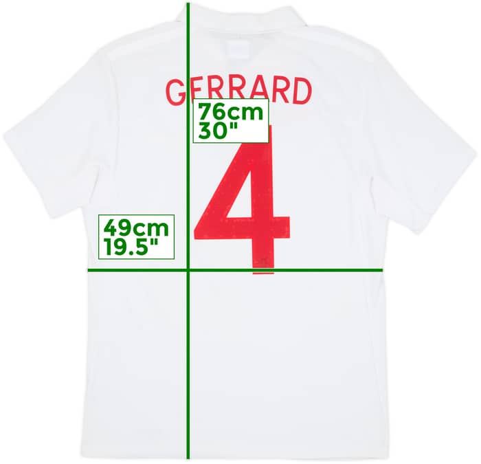 2009-10 England Home Shirt Gerrard #4 - 6/10 - (L)