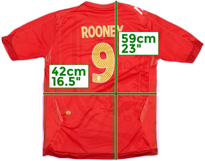 2006-08 England Away Shirt Rooney #9 - 5/10 - (L.Boys)