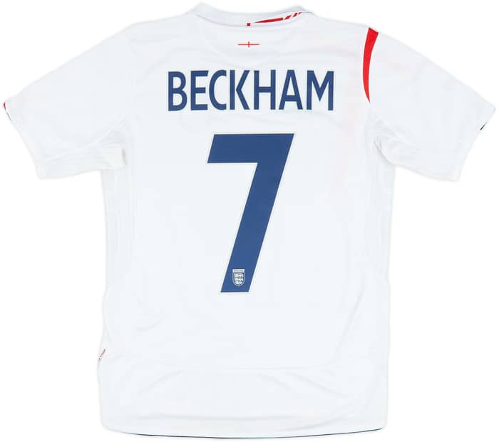 2005-07 England Home Shirt Beckham #7 - 7/10 - (XL.Boys)