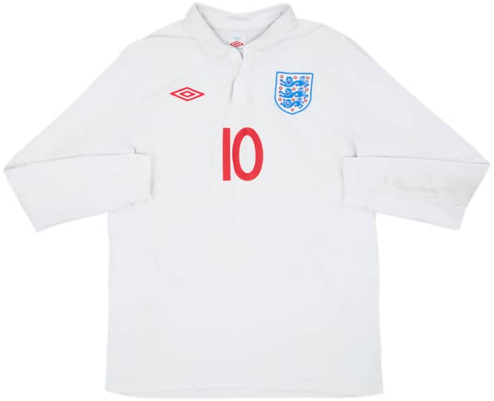 2009-10 England Home L/S Shirt Rooney #10 - 5/10 - (L)