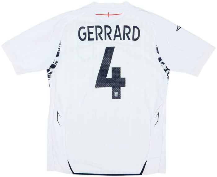 2007-09 England Home Shirt Gerrard #4 - 6/10 - (L)