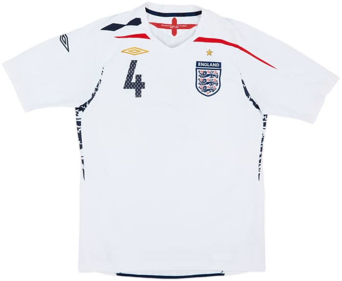 2007-09 England Home Shirt Gerrard #4 - 6/10 - (L)