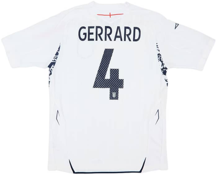 2007-09 England Home Shirt Gerrard #4 - 8/10 - (M)
