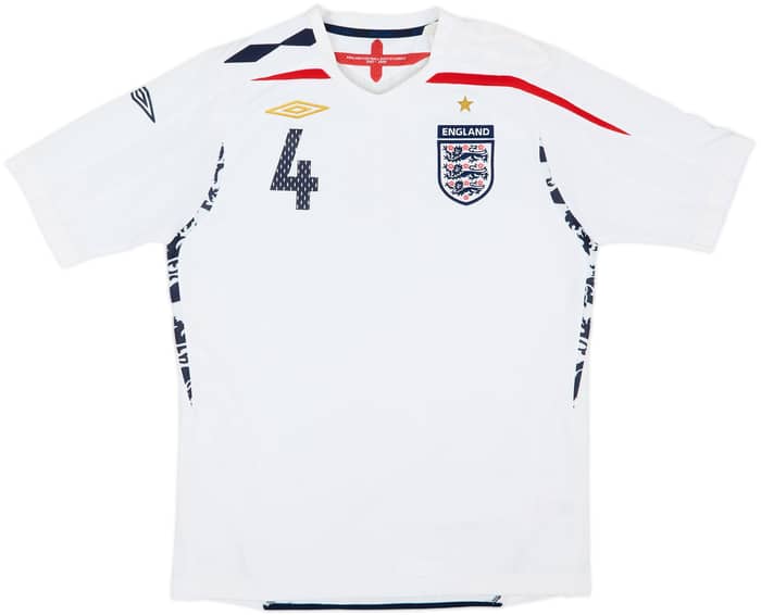 2007-09 England Home Shirt Gerrard #4 - 8/10 - (M)