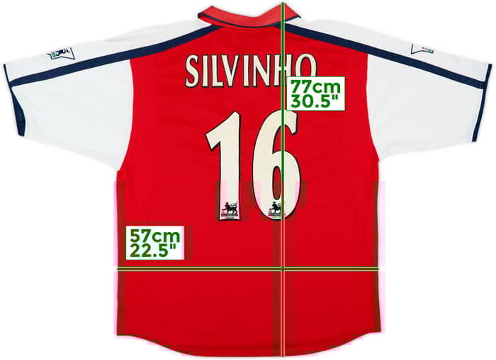 2000-02 Arsenal Home Shirt Silvinho #16 - 6/10 - (L)