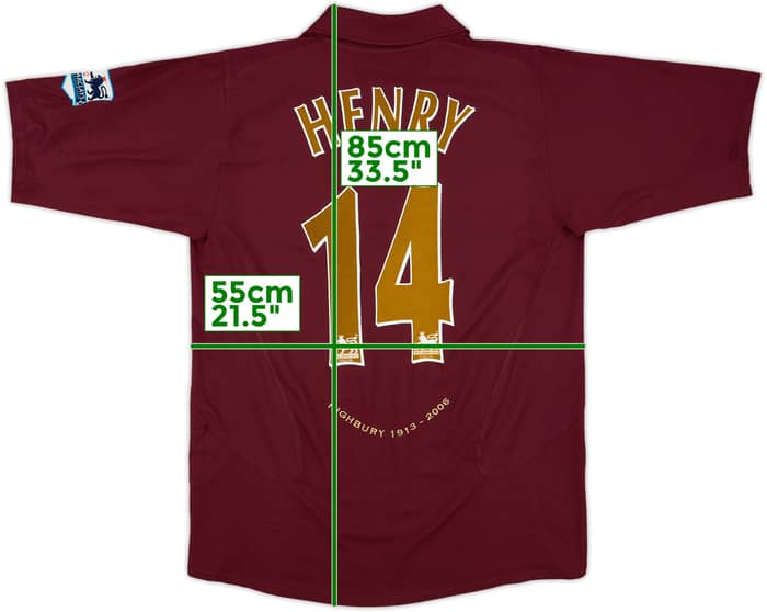 2005-06 Arsenal Home Shirt Henry #14 - 10/10 - (L)
