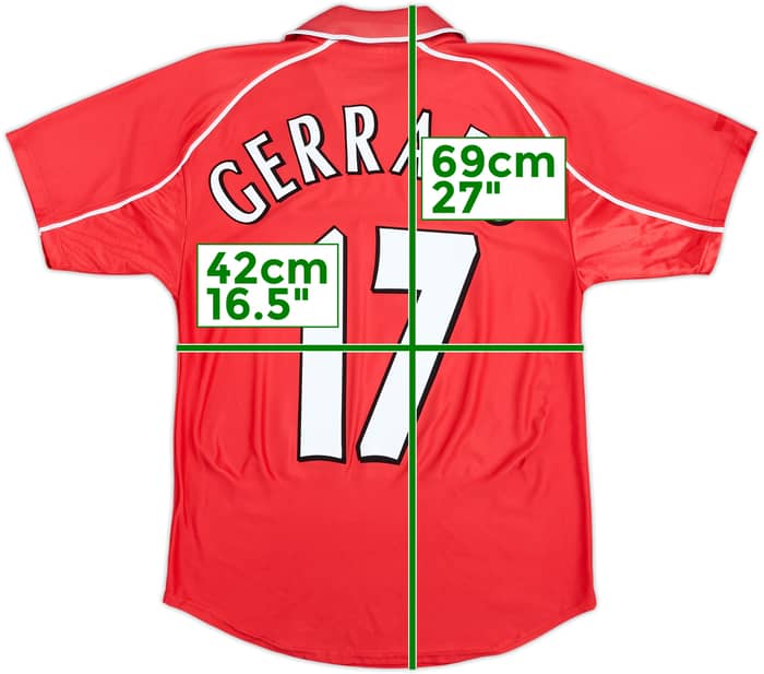 2000-02 Liverpool Home Shirt Gerrard #17 - 6/10 - (S)