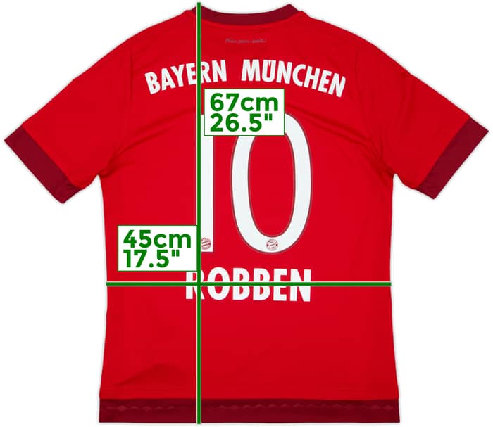 2015-16 Bayern Munich Home Shirt Robben #10 - 9/10 - (XL.Boys)