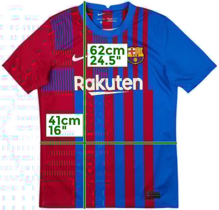 2021-22 Barcelona Home Shirt - 8/10 - (L.Boys)