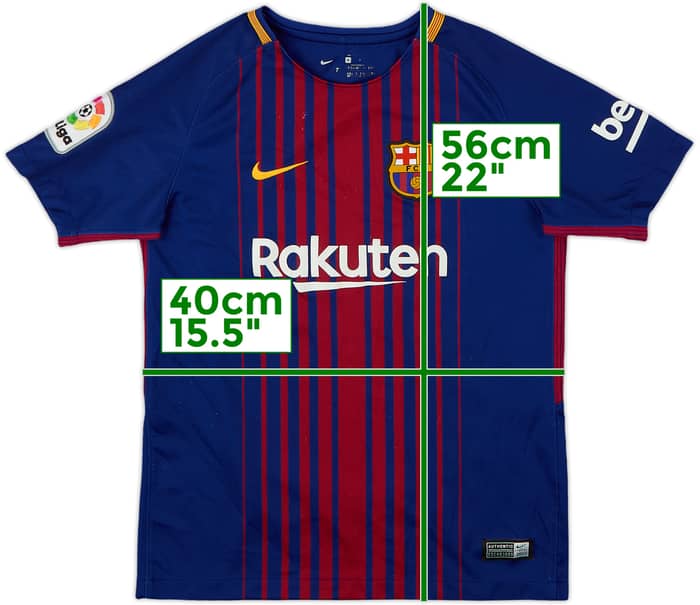 2017-18 Barcelona Home Shirt - 7/10 - (M.Boys)