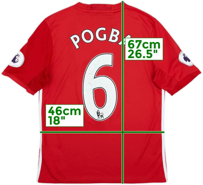 2016-17 Manchester United Home Shirt Pogba #6 - 6/10 - (XL.Boys)