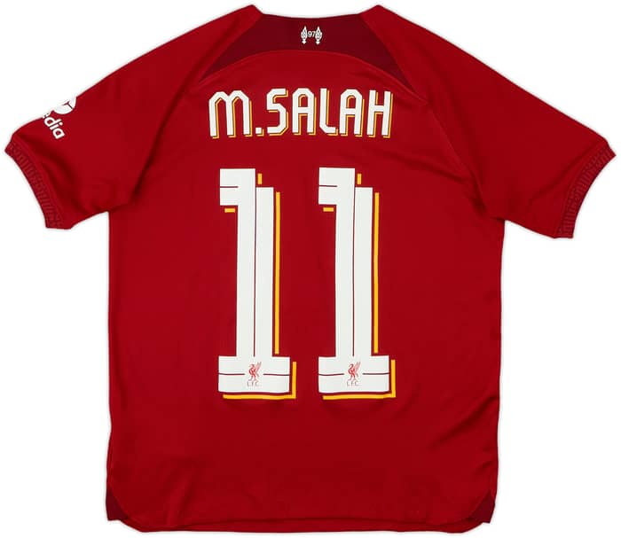 2022-23 Liverpool Home Shirt Salah #11 - 8/10 - (L.Boys)