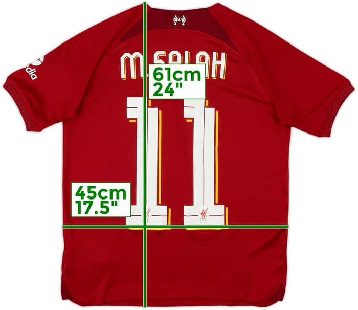 2022-23 Liverpool Home Shirt Salah #11 - 8/10 - (L.Boys)