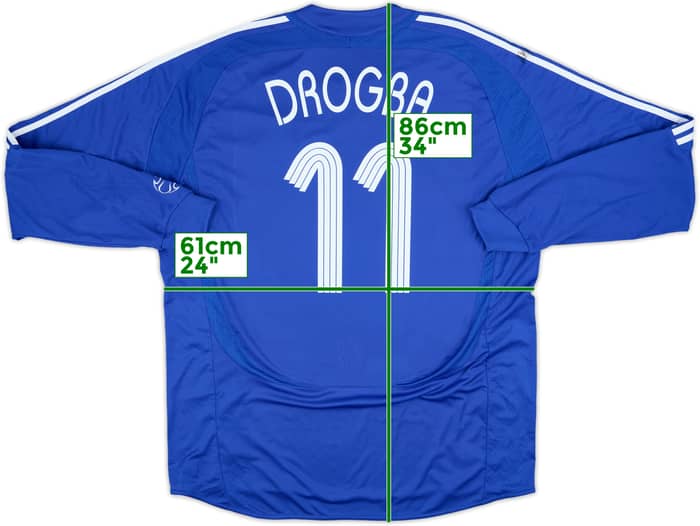 2006-08 Chelsea Home L/S Shirt Drogba #11 - 8/10 - (XXL)