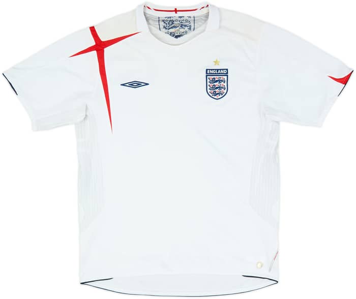 2005-07 England Home Shirt - 5/10 - (XL)