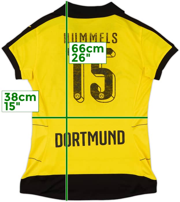 2015-16 Borussia Dortmund Home Shirt Hummels #15 - 5/10 - (Women's S)