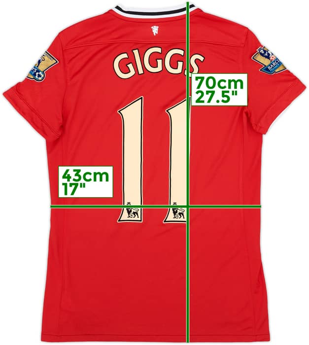 2011-12 Manchester United Home Shirt Giggs #11 - 6/10 - (Women's M)