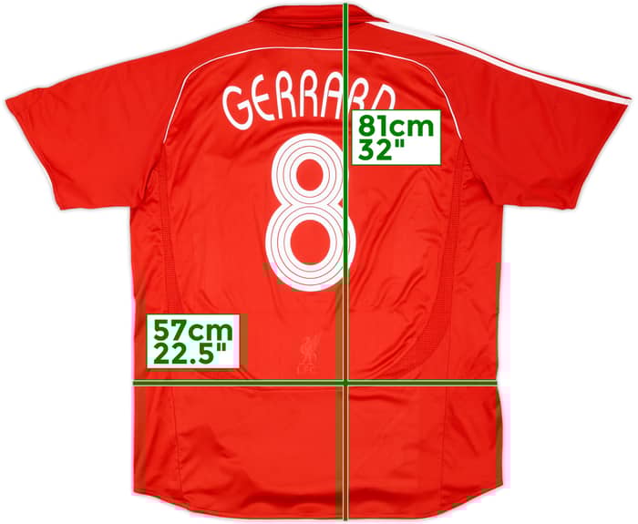 2006-08 Liverpool Home Shirt Gerrard #8 - 6/10 - (XL)