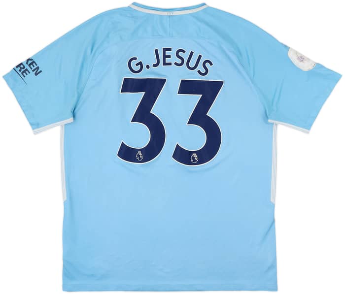 2017-18 Manchester City Home Shirt Jesus #33 - 5/10 - (XL)