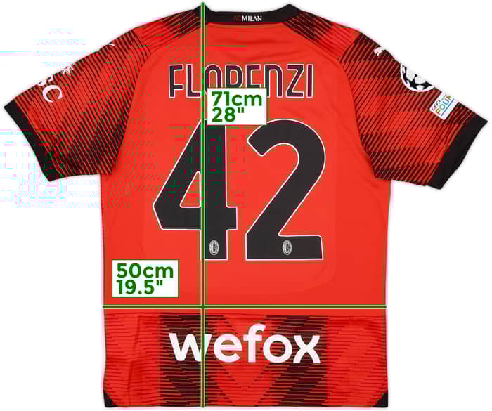 2023-24 AC Milan Home Shirt Florenzi #42 - 8/10 - (M)