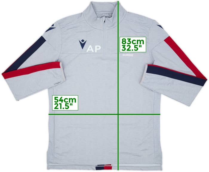 Top de entrenamiento con cremallera de 1/4 para el personal Macron del Bologna 2019-20 AP - 8/10 - (XL)