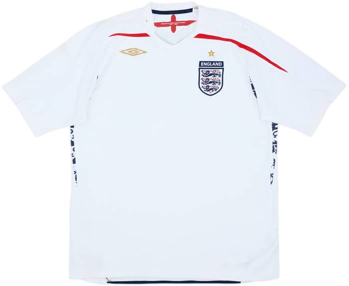 2007-09 England Home Shirt - 4/10 - (XL)