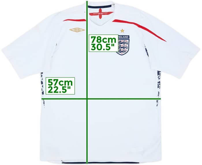 2007-09 England Home Shirt - 4/10 - (XL)