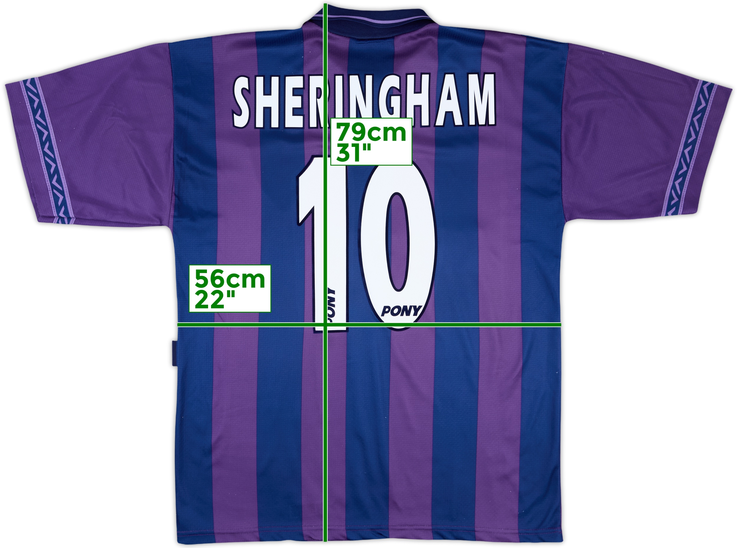 1995-97 Tottenham Away Shirt Sheringham #10 - 8/10 - (M)
