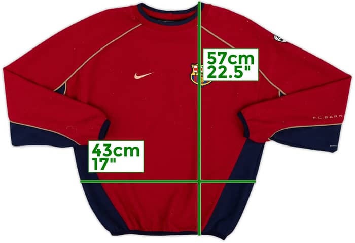 2001-02 Barcelona Nike Sweat Top - 7/10 - (XL.Boys)