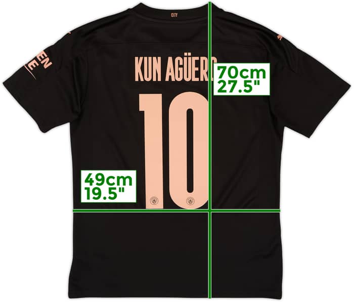 2020-21 Manchester City Away Shirt Kun Aguero #10 - 9/10 - (M)